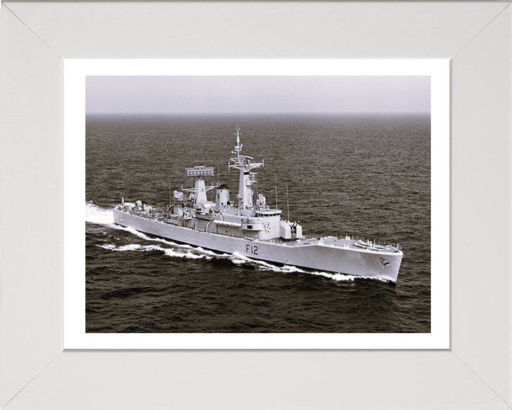 HMS Achilles (F12) Photo Print - Underway - Royal Navy Leander Class Frigate Hampshire Prints 10 x 8 White Frame Yes