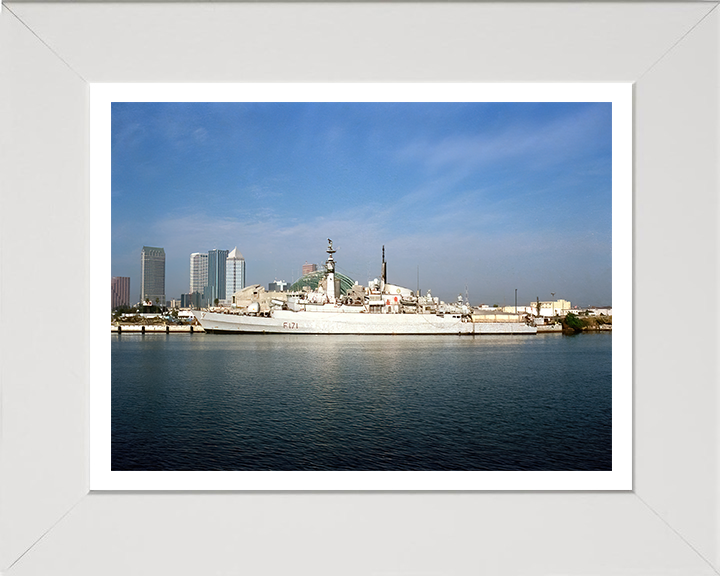HMS Active (F171) Photo Print - Alongside Tampa 1994 - Royal Navy Type 21 Frigate Hampshire Prints 10 x 8 White Frame Yes