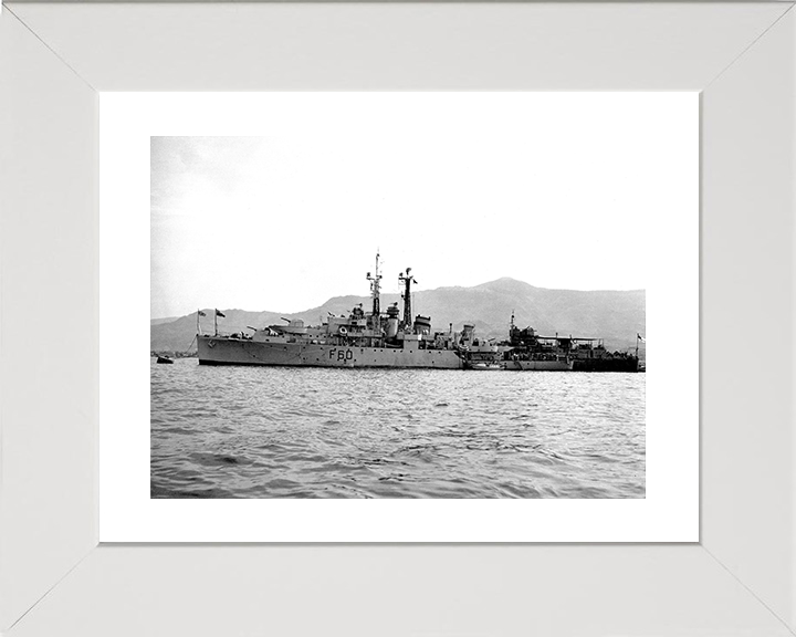 HMS Alacrity (U60) Photo Print - Port View - Royal Navy Black Swan Class Sloop Hampshire Prints 10 x 8 White Frame Yes