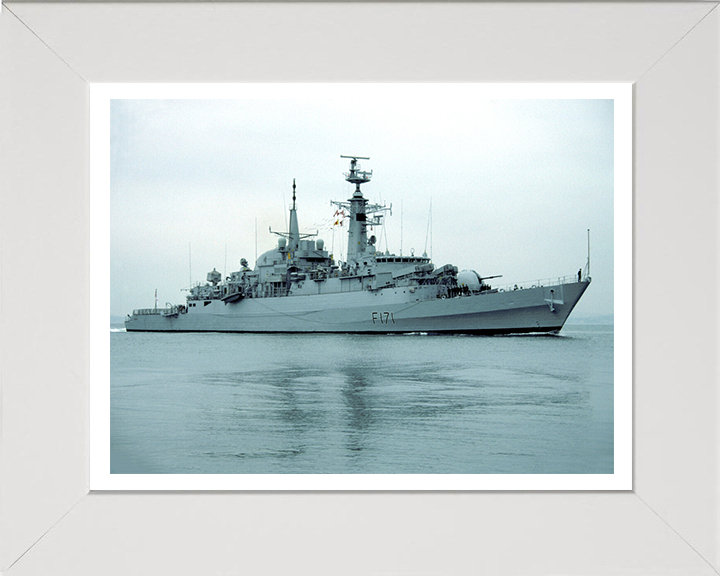 HMS Active (F171) Photo Print - Starboard Reflections - Royal Navy Type 21 Frigate Hampshire Prints 10 x 8 White Frame Yes