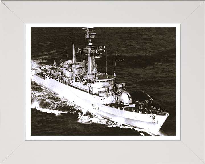 HMS Active (F171) Photo Print - Starboard Bow View - Royal Navy Type 21 Frigate Hampshire Prints 10 x 8 White Frame Yes