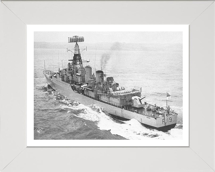 HMS Eskimo (F119) Photo Print - Port Quarter View - Royal Navy Tribal Class Frigate Hampshire Prints 10 x 8 White Frame Yes