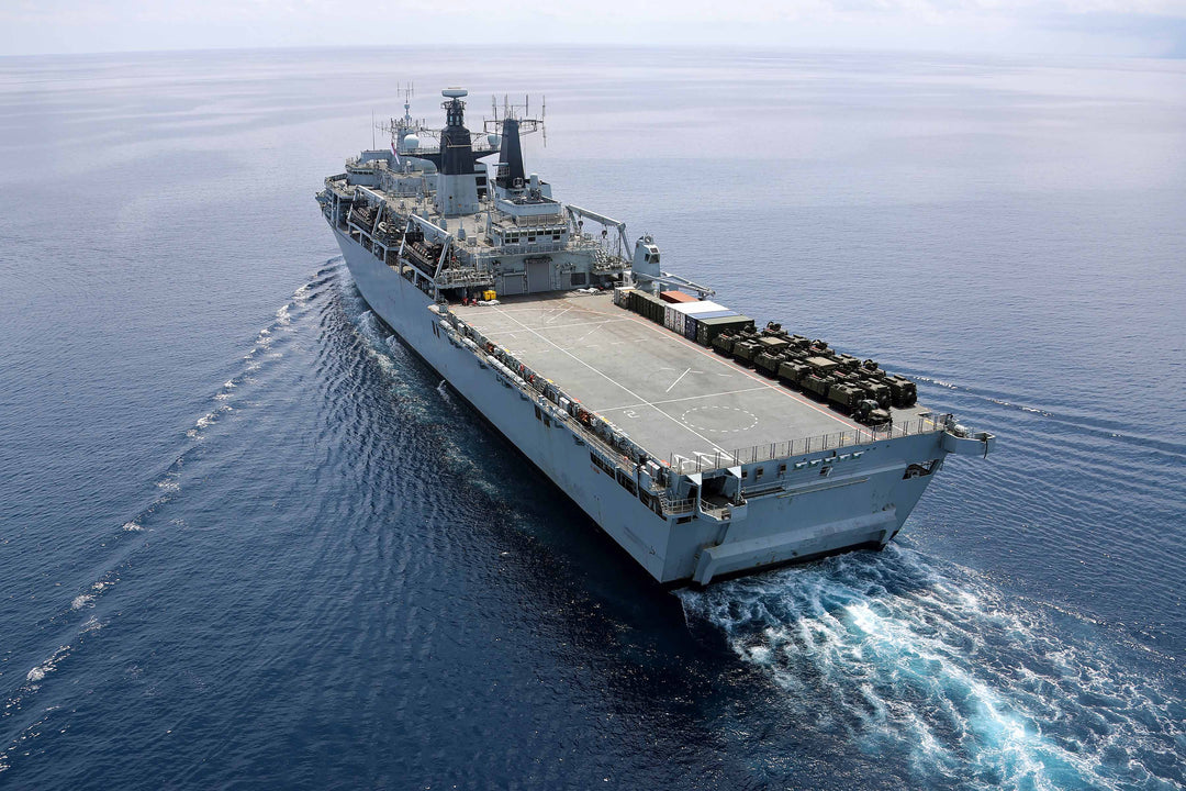 HMS Albion (L14) Photo Print - High Starboard Quarter View - Royal Navy Albion Class Amphibious Ship Hampshire Prints 6 x 4 No Frame No