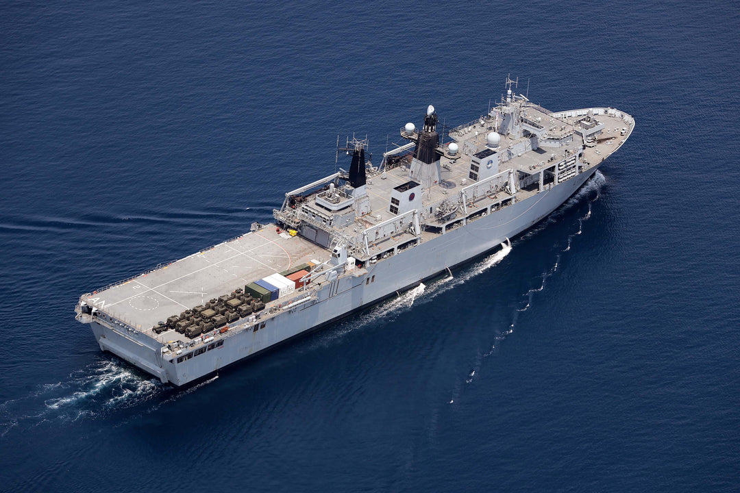 HMS Albion (L14) Photo Print - Starboard View From Above - Royal Navy Albion Class Amphibious Ship Hampshire Prints 6 x 4 No Frame No