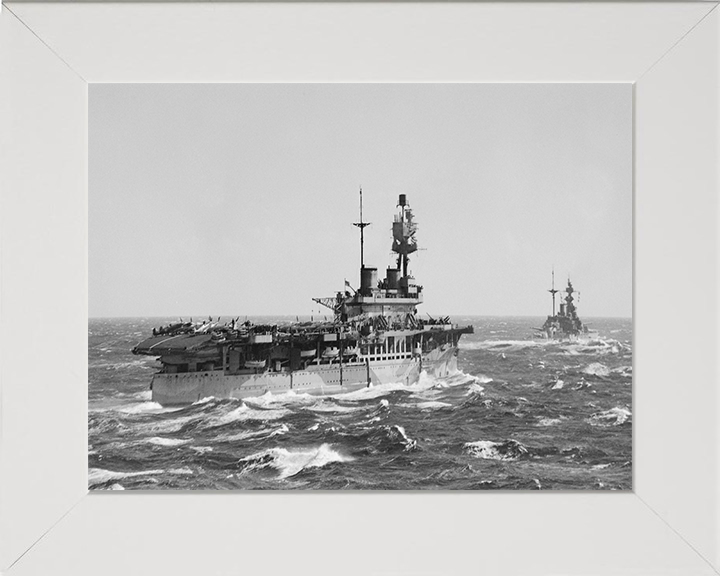 HMS Eagle (94) Photo Print - Underway - Royal Navy Eagle Class Aircraft Carrier Hampshire Prints 10 x 8 White Frame No