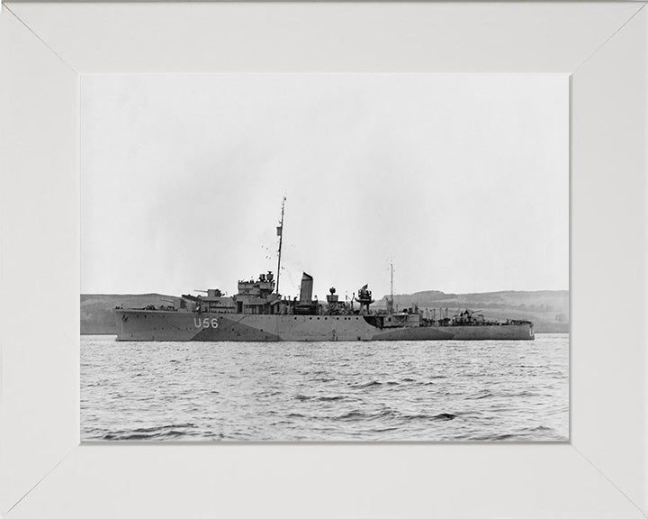HMS Enchantress (L56) (U56) Photo Print - Port Side View - Royal Navy Bittern Class Sloop Hampshire Prints 10 x 8 White Frame No