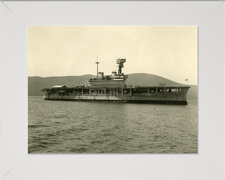 HMS Eagle (94) Photo Print - Starboard Side - Royal Navy Eagle Class Aircraft Carrier Hampshire Prints 10 x 8 White Frame No