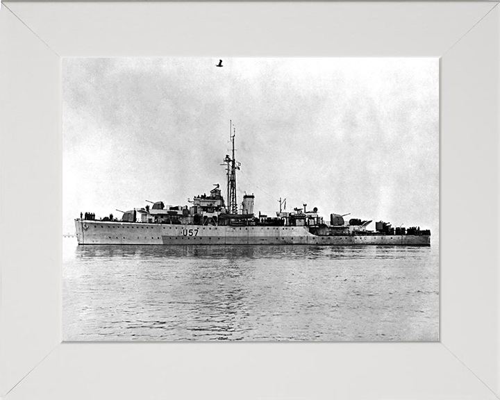 HMS Black Swan U57 (L57) Photo Print - Port Beam - Royal Navy Black Swan Class Sloop Hampshire Prints 10 x 8 White Frame No