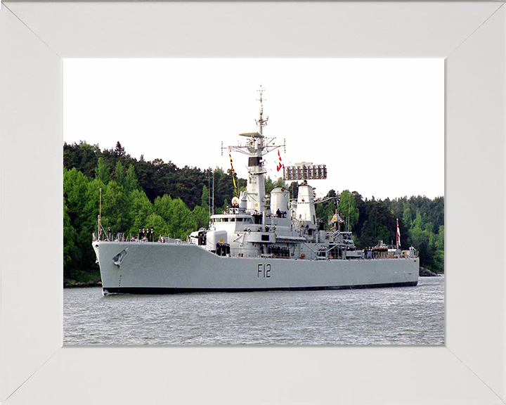 HMS Achilles (F12) Photo Print - Entering Port - Royal Navy Leander Class Frigate Hampshire Prints 10 x 8 White Frame No