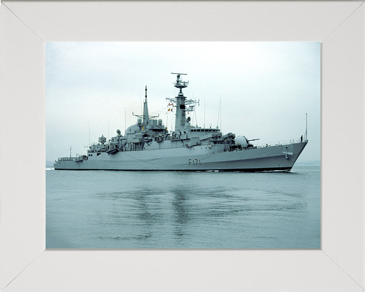 HMS Active (F171) Photo Print - Starboard Reflections - Royal Navy Type 21 Frigate Hampshire Prints 10 x 8 White Frame No