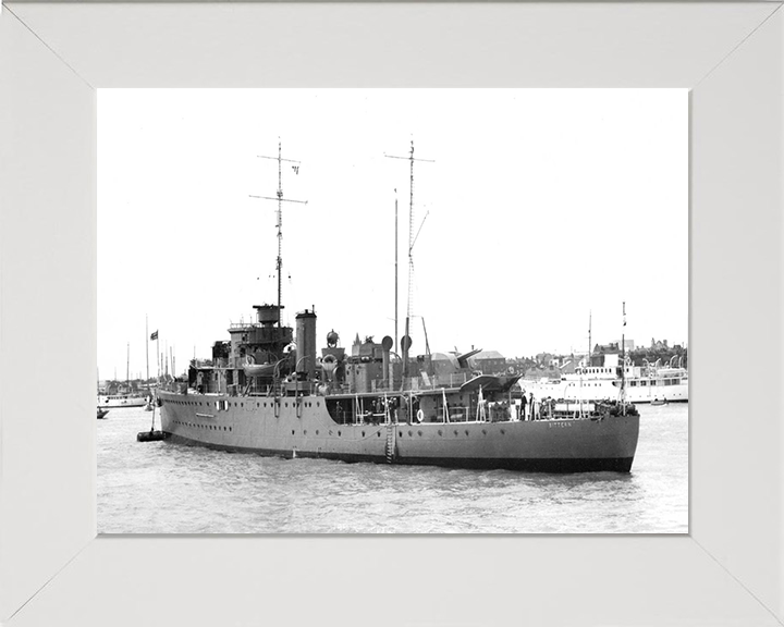 HMS Bittern (L07) Photo Print - At A Buoy - Royal Navy Bittern Class Sloop Hampshire Prints 10 x 8 White Frame No