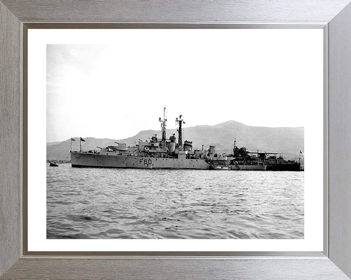 HMS Alacrity (U60) Photo Print - Port View - Royal Navy Black Swan Class Sloop Hampshire Prints 10 x 8 Silver Frame Yes