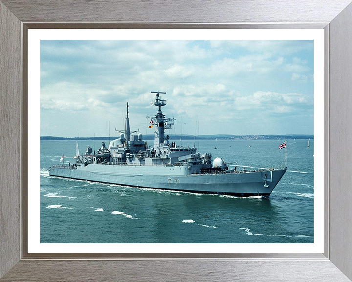 HMS Active (F171) Photo Print - Entering Portsmouth - Royal Navy Type 21 Frigate Hampshire Prints 10 x 8 Silver Frame Yes
