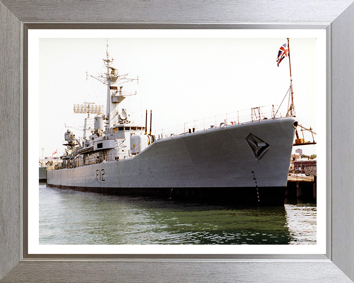 HMS Achilles (F12) Photo Print - Alongside - Royal Navy Leander Class Frigate Hampshire Prints 10 x 8 Silver Frame Yes