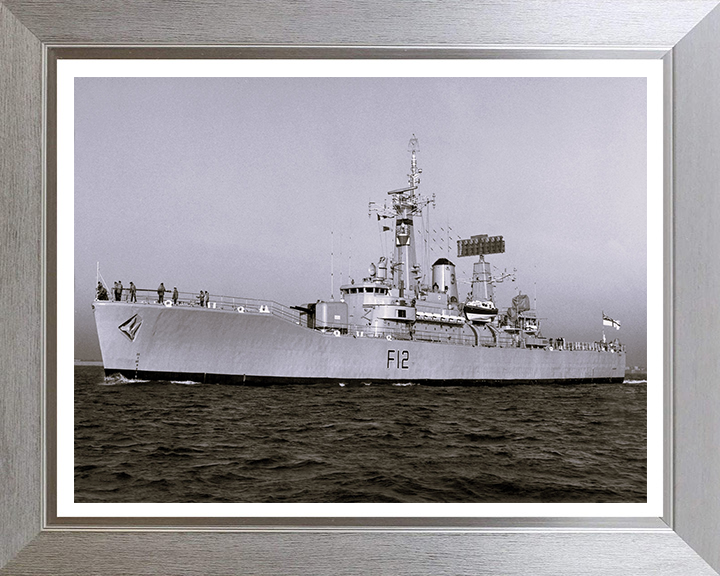 HMS Achilles (F12) Photo Print - At Sea - Royal Navy Leander Class Frigate Hampshire Prints 10 x 8 Silver Frame Yes