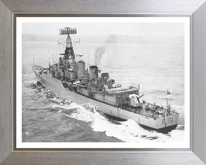 HMS Eskimo (F119) Photo Print - Port Quarter View - Royal Navy Tribal Class Frigate Hampshire Prints 10 x 8 Silver Frame Yes