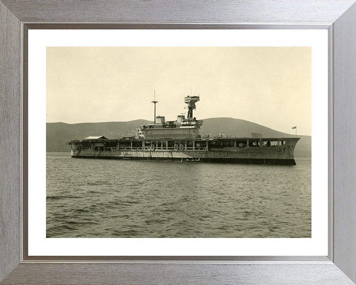 HMS Eagle (94) Photo Print - Starboard Side - Royal Navy Eagle Class Aircraft Carrier Hampshire Prints 10 x 8 Silver Frame Yes