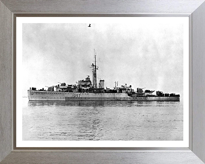 HMS Black Swan U57 (L57) Photo Print - Port Beam - Royal Navy Black Swan Class Sloop Hampshire Prints 10 x 8 Silver Frame Yes