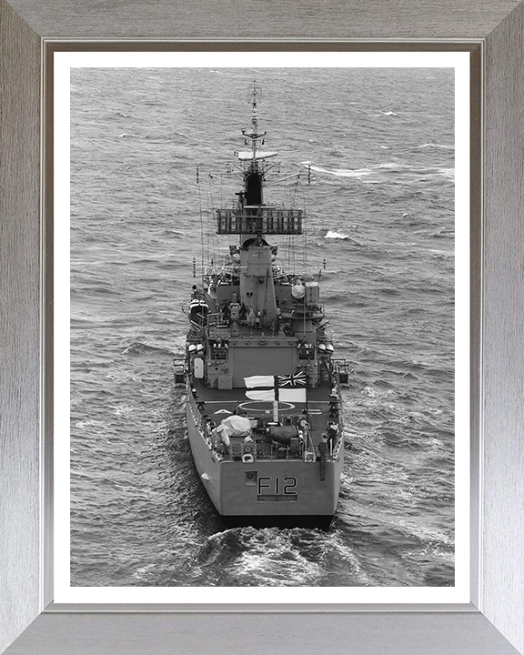 HMS Achilles (F12) Photo Print - Stern View - Royal Navy Leander Class Frigate Hampshire Prints 10 x 8 Silver Frame Yes