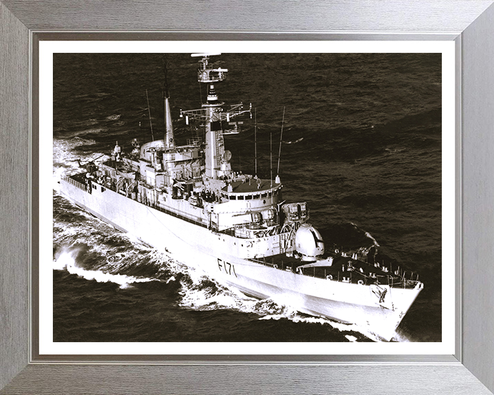 HMS Active (F171) Photo Print - Starboard Bow View - Royal Navy Type 21 Frigate Hampshire Prints 10 x 8 Silver Frame Yes