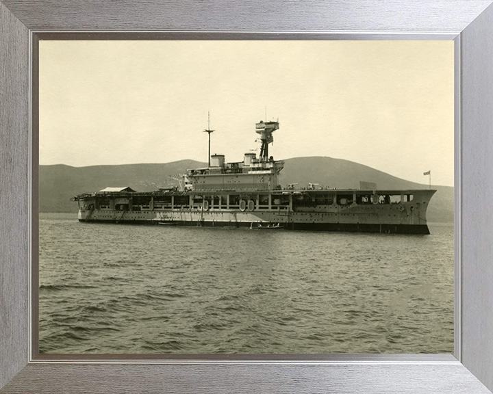 HMS Eagle (94) Photo Print - Starboard Side - Royal Navy Eagle Class Aircraft Carrier Hampshire Prints 10 x 8 Silver Frame No