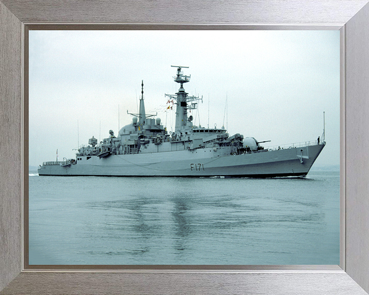HMS Active (F171) Photo Print - Starboard Reflections - Royal Navy Type 21 Frigate Hampshire Prints 10 x 8 Silver Frame No