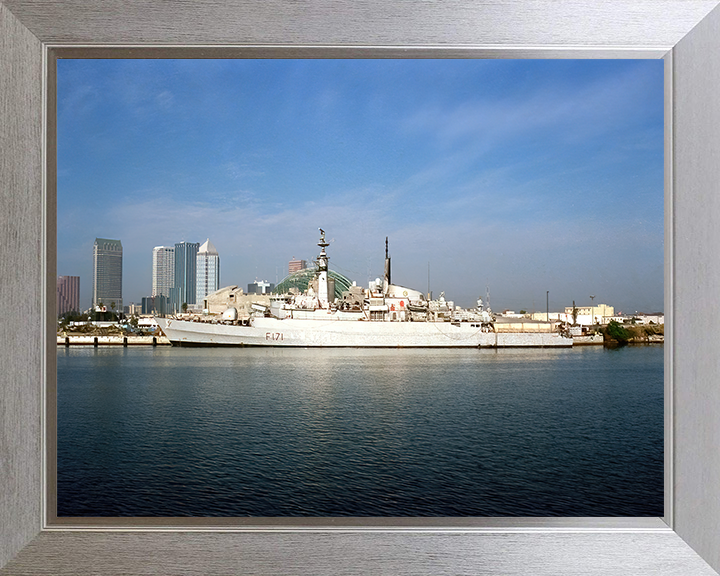 HMS Active (F171) Photo Print - Alongside Tampa 1994 - Royal Navy Type 21 Frigate Hampshire Prints 10 x 8 Silver Frame No