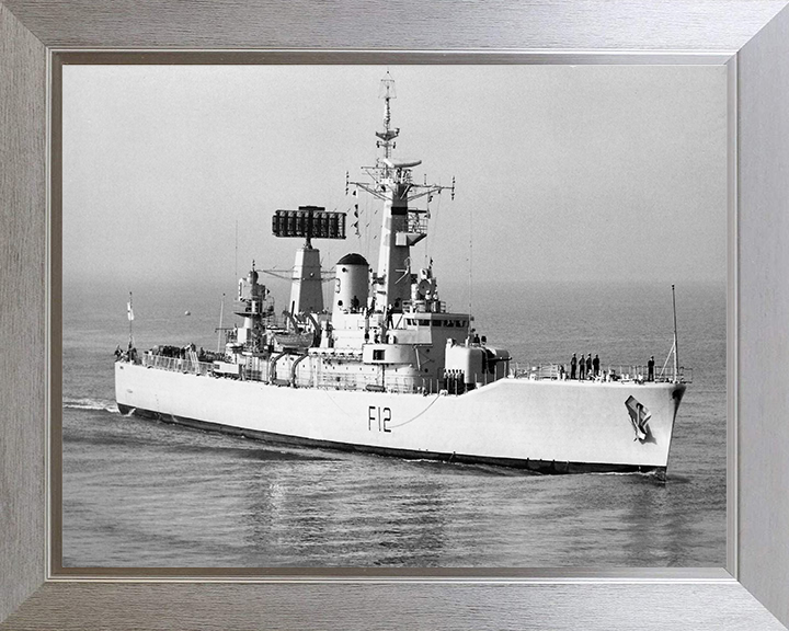 HMS Achilles (F12) Photo Print - Entering Harbour - Royal Navy Leander Class Frigate Hampshire Prints 10 x 8 Silver Frame No