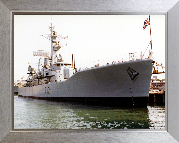 HMS Achilles (F12) Photo Print - Alongside - Royal Navy Leander Class Frigate Hampshire Prints 10 x 8 Silver Frame No