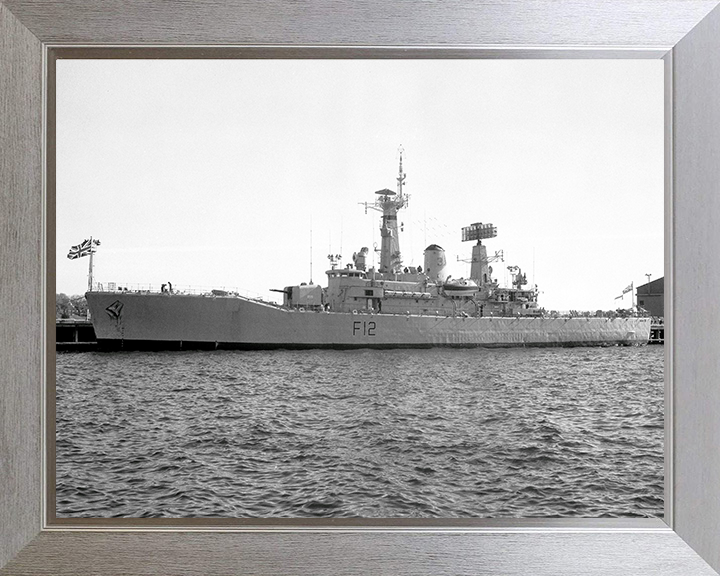 HMS Achilles (F12) Photo Print - In Harbour - Royal Navy Leander Class Frigate Hampshire Prints 10 x 8 Silver Frame No