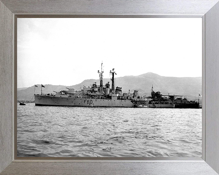 HMS Alacrity (U60) Photo Print - Port View - Royal Navy Black Swan Class Sloop Hampshire Prints 10 x 8 Silver Frame No