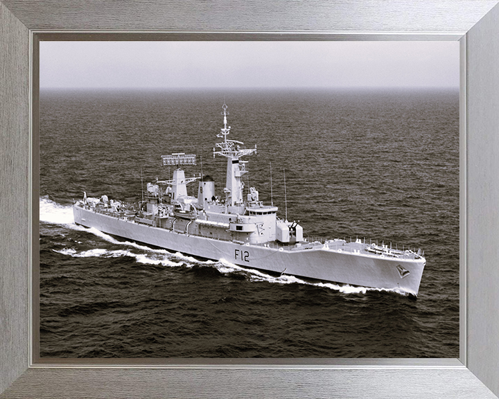 HMS Achilles (F12) Photo Print - Underway - Royal Navy Leander Class Frigate Hampshire Prints 10 x 8 Silver Frame No