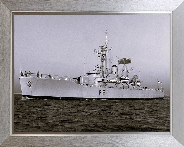 HMS Achilles (F12) Photo Print - At Sea - Royal Navy Leander Class Frigate Hampshire Prints 10 x 8 Silver Frame No