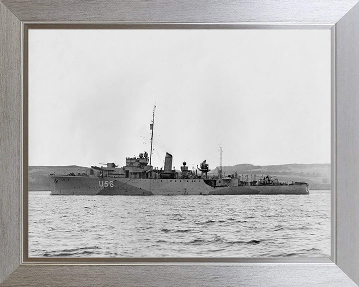 HMS Enchantress (L56) (U56) Photo Print - Port Side View - Royal Navy Bittern Class Sloop Hampshire Prints 10 x 8 Silver Frame Yes