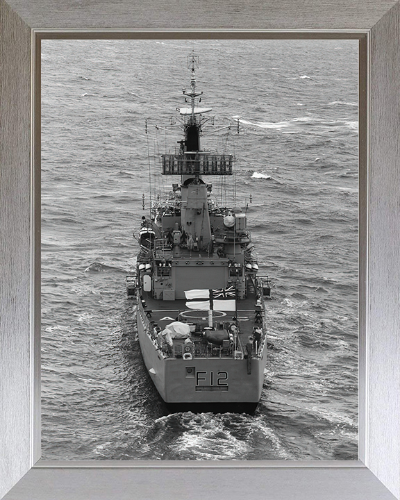HMS Achilles (F12) Photo Print - Stern View - Royal Navy Leander Class Frigate Hampshire Prints 10 x 8 Silver Frame No