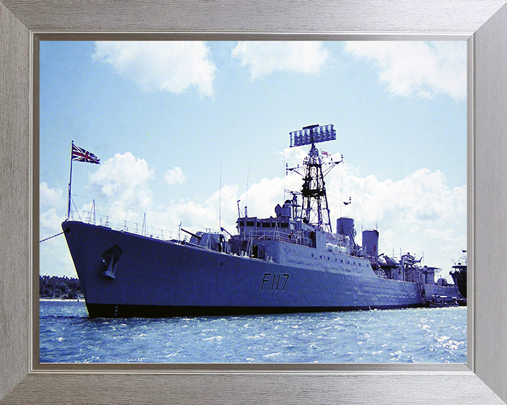HMS Ashanti (F117) Photo Print - At A Buoy - Royal Navy Tribal Class Frigate Hampshire Prints 10 x 8 Silver Frame No
