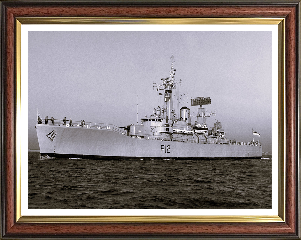 HMS Achilles (F12) Photo Print - At Sea - Royal Navy Leander Class Frigate Hampshire Prints 10 x 8 Classic Frame Yes