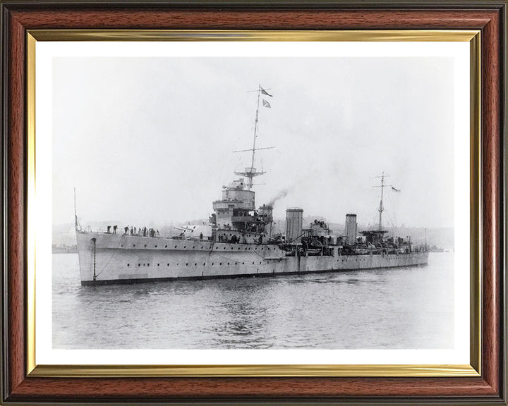 HMS Enterprise (D52) Photo Print - Port Side View - Royal Navy Emerald Class Light Cruiser Hampshire Prints 10 x 8 Classic Frame Yes