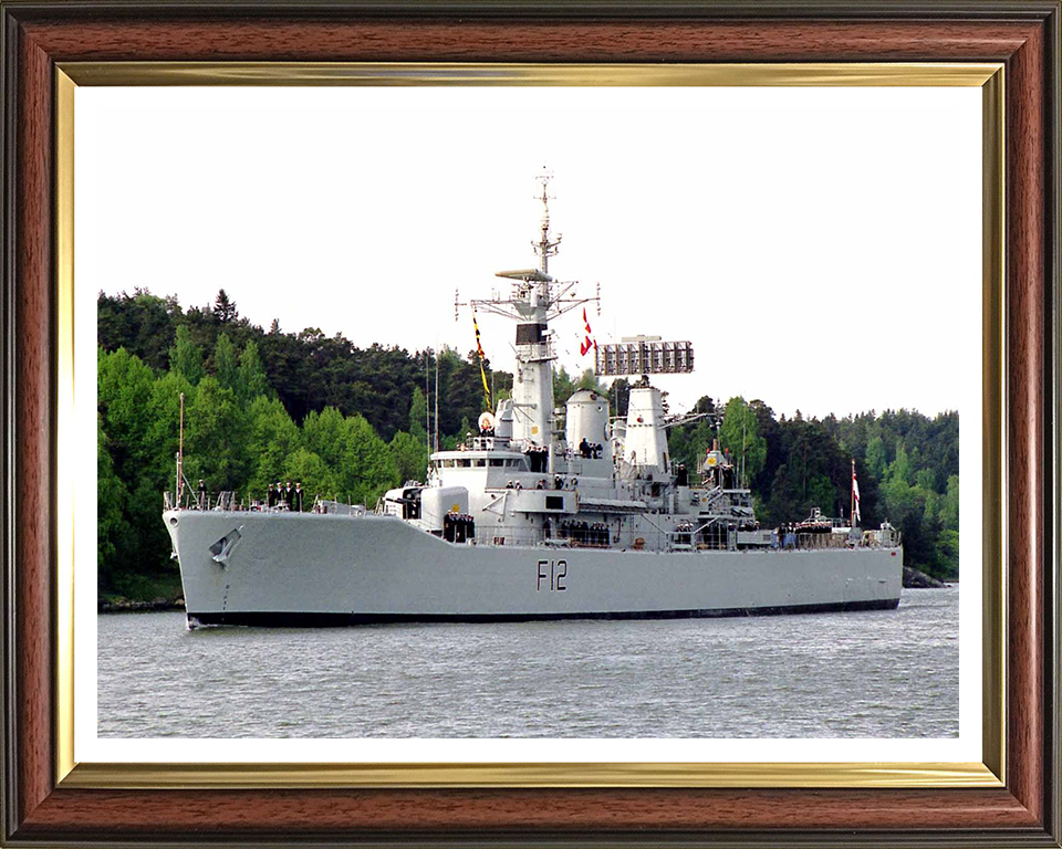 HMS Achilles (F12) Photo Print - Entering Port - Royal Navy Leander Class Frigate Hampshire Prints 10 x 8 Classic Frame Yes