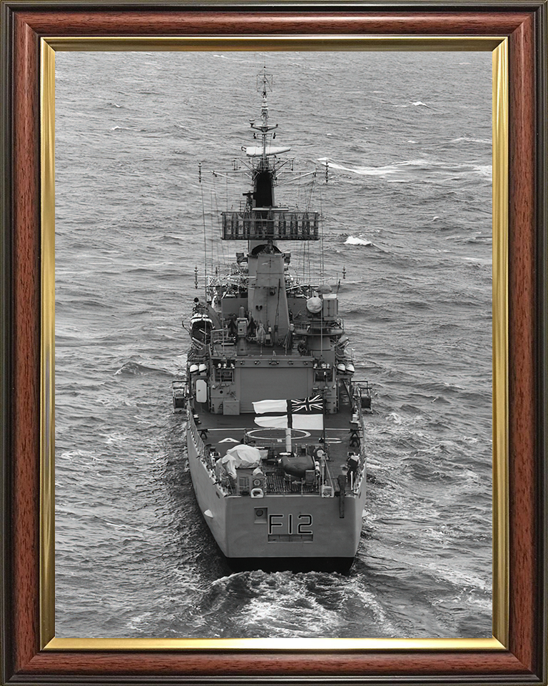 HMS Achilles (F12) Photo Print - Stern View - Royal Navy Leander Class Frigate Hampshire Prints 10 x 8 Classic Frame No