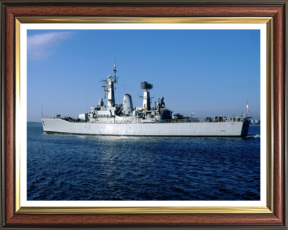 HMS Achilles (F12) Photo Print - Leaving Portsmouth - Royal Navy Leander Class Frigate Hampshire Prints 10 x 8 Classic Frame Yes