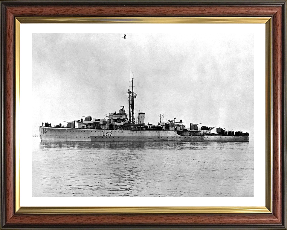 HMS Black Swan U57 (L57) Photo Print - Port Beam - Royal Navy Black Swan Class Sloop Hampshire Prints 10 x 8 Classic Frame Yes