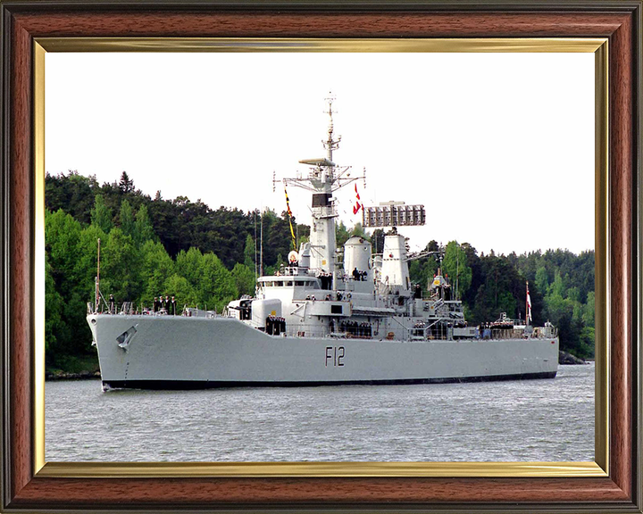 HMS Achilles (F12) Photo Print - Entering Port - Royal Navy Leander Class Frigate Hampshire Prints 10 x 8 Classic Frame No