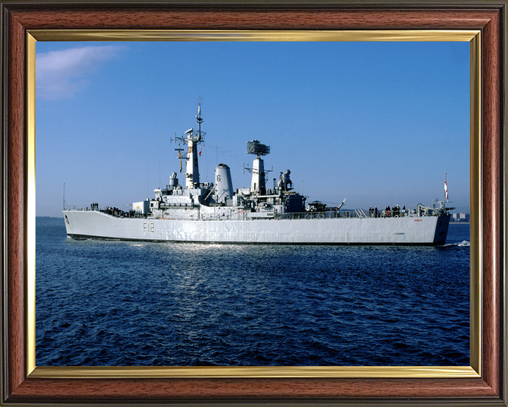 HMS Achilles (F12) Photo Print - Leaving Portsmouth - Royal Navy Leander Class Frigate Hampshire Prints 10 x 8 Classic Frame No