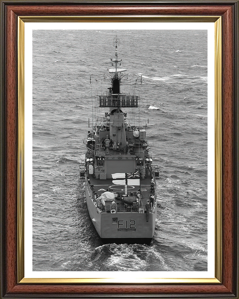 HMS Achilles (F12) Photo Print - Stern View - Royal Navy Leander Class Frigate Hampshire Prints 10 x 8 Classic Frame Yes