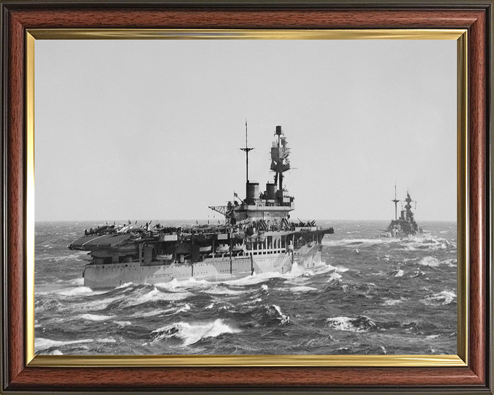 HMS Eagle (94) Photo Print - Underway - Royal Navy Eagle Class Aircraft Carrier Hampshire Prints 10 x 8 Classic Frame No