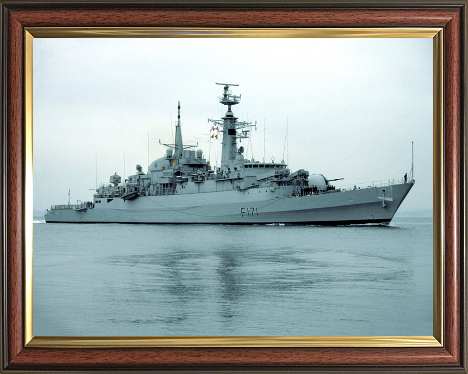 HMS Active (F171) Photo Print - Starboard Reflections - Royal Navy Type 21 Frigate Hampshire Prints 10 x 8 Classic Frame No