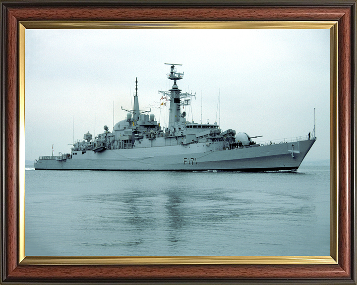 HMS Active (F171) Photo Print - Starboard Reflections - Royal Navy Type 21 Frigate Hampshire Prints 10 x 8 Classic Frame No