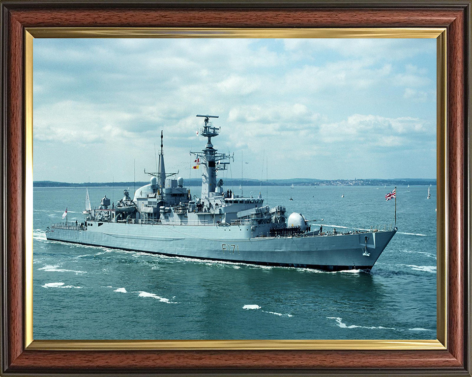 HMS Active (F171) Photo Print - Entering Portsmouth - Royal Navy Type 21 Frigate Hampshire Prints 10 x 8 Classic Frame No