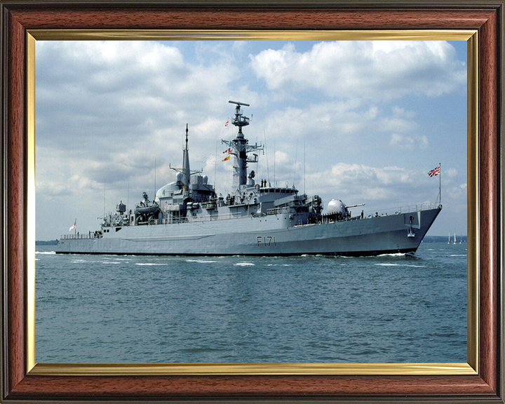 HMS Active (F171) Photo Print - Starboard View - Royal Navy Type 21 Frigate Hampshire Prints 10 x 8 Classic Frame No